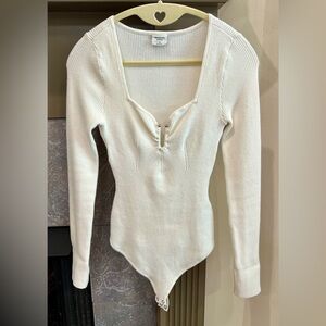 Abercrombie & Fitch Sweetheart Neckline Sweater Bodysuit - Ladies Size Small